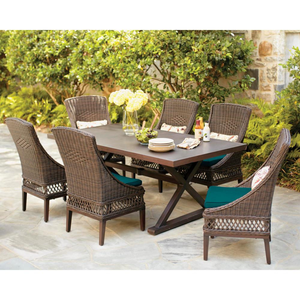 Hampton Bay Woodbury Dark Brown 7 Piece Wicker Outdoor Patio