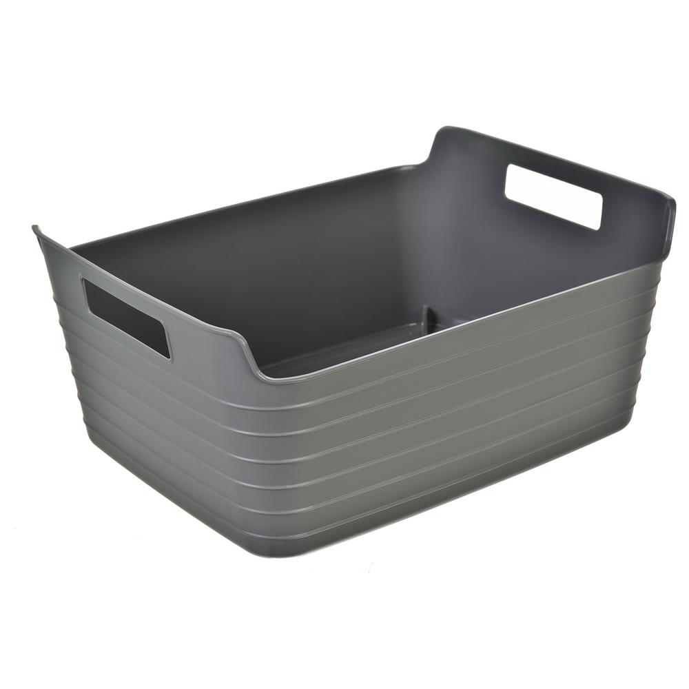 Photo 1 of 11 PACK BUNDLE .3 in. H x 11.4 in. W x 14.6 in. D Gray Plastic Cube Storage Bin