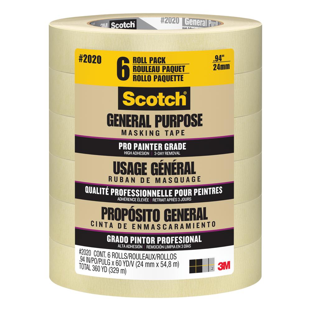 3M Scotch 0.94 In. X 60.1 Yds. General Purpose Masking Tape (6-Pack ...