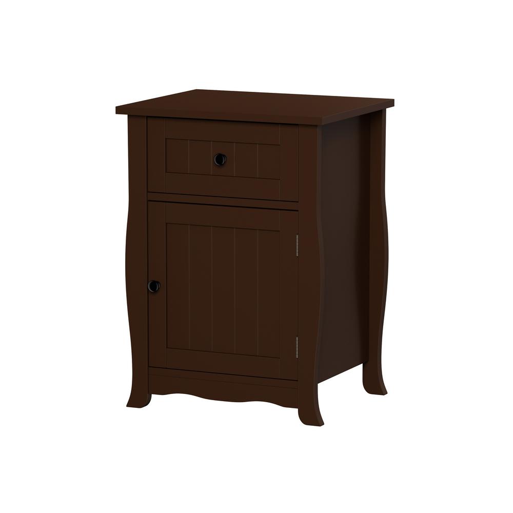 Dark Brown Traditional Style End Table with Drawer549213CYJ The Home Depot