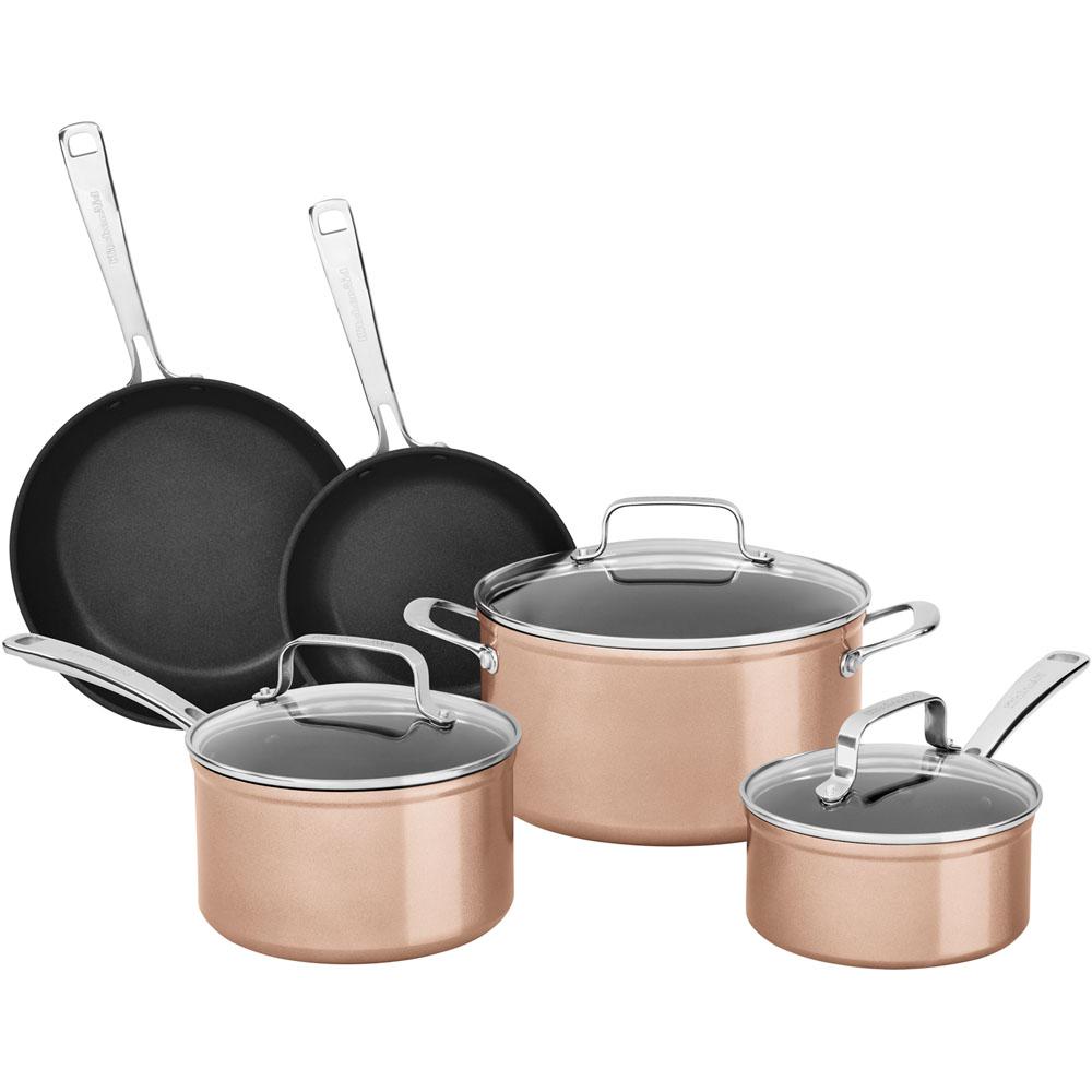 KitchenAid 8Piece Hard Anodized Nonstick Toffee Delight Cookware Set