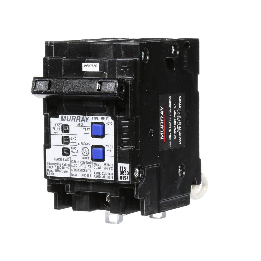 Murray 15 Amp DoublePole Type MPAT Combination AFCI Circuit Breaker