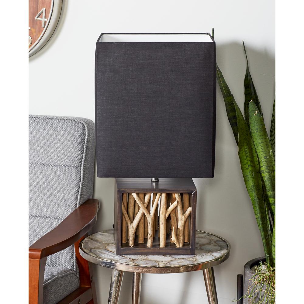 Litton Lane 22 In Dark Brown Box Framed Driftwood Table