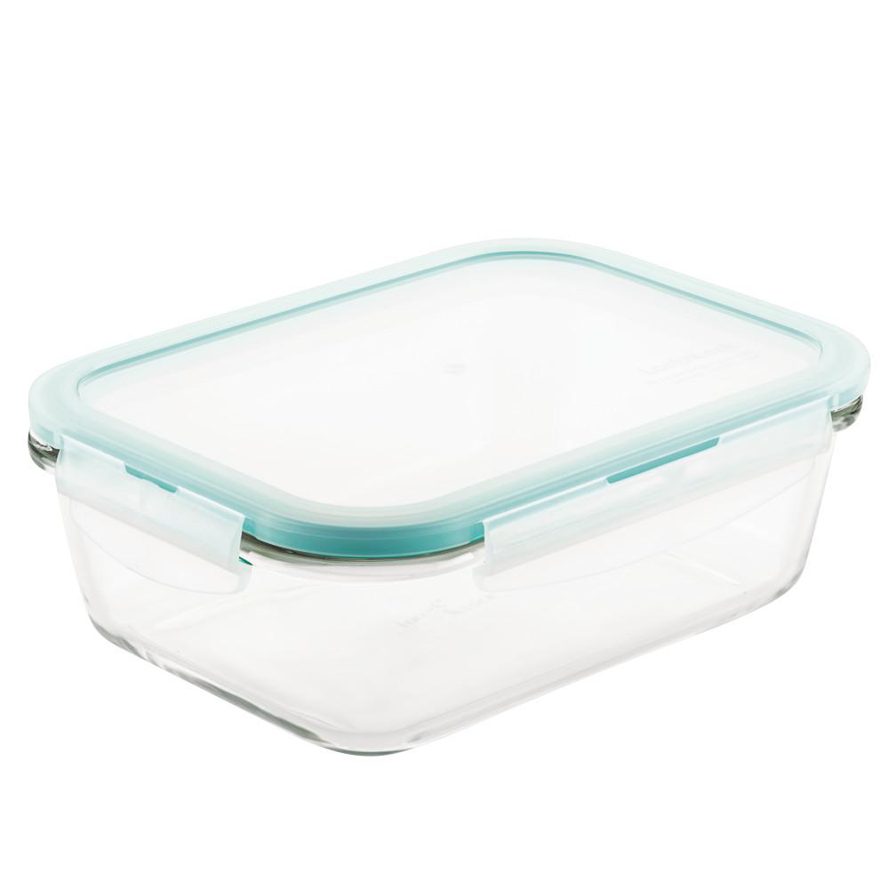 Lock Lock Purely Better Glass Divided Rectangular Food Storage Container 32 Ounce Llg445c The Home Depot