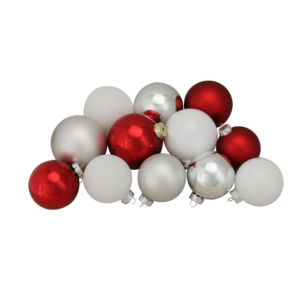 red and silver christmas balls