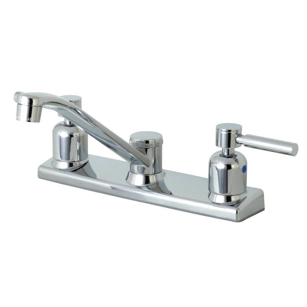 Kingston Brass Modern 2 Handle Standard Kitchen Faucet In Chrome