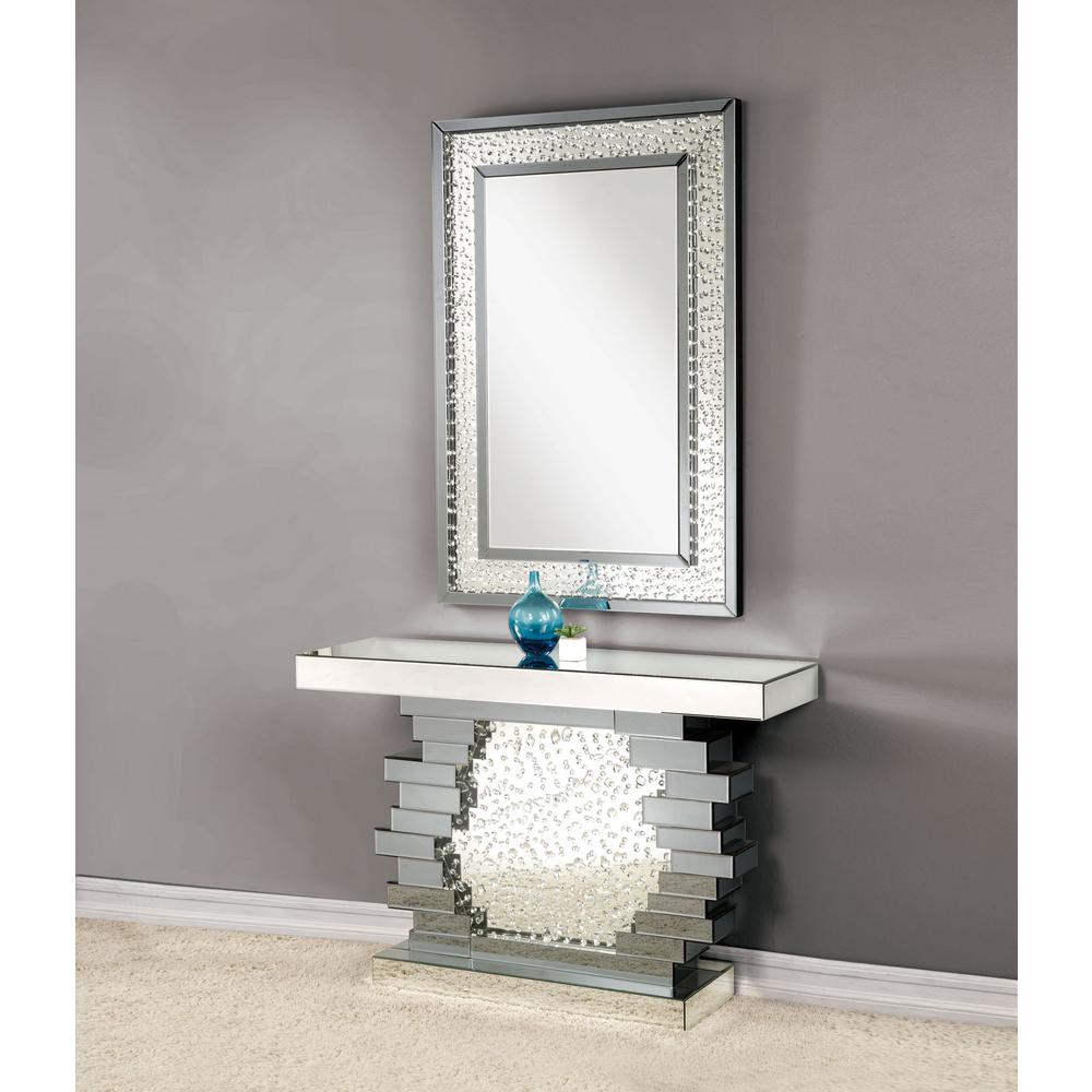 Worldwide Nysa Silver and Mirrored Console Table VA90230