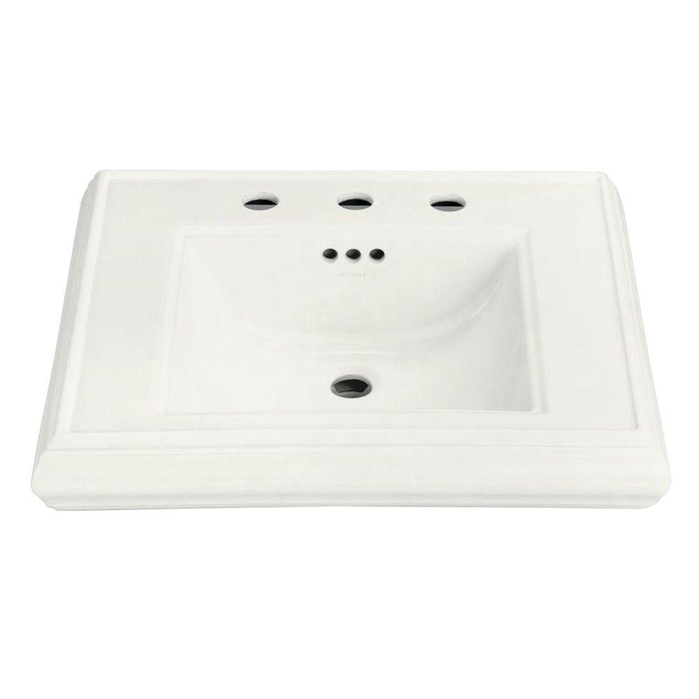 KOHLER Memoirs Ceramic Pedestal Sink Basin in White with Overflow Drain