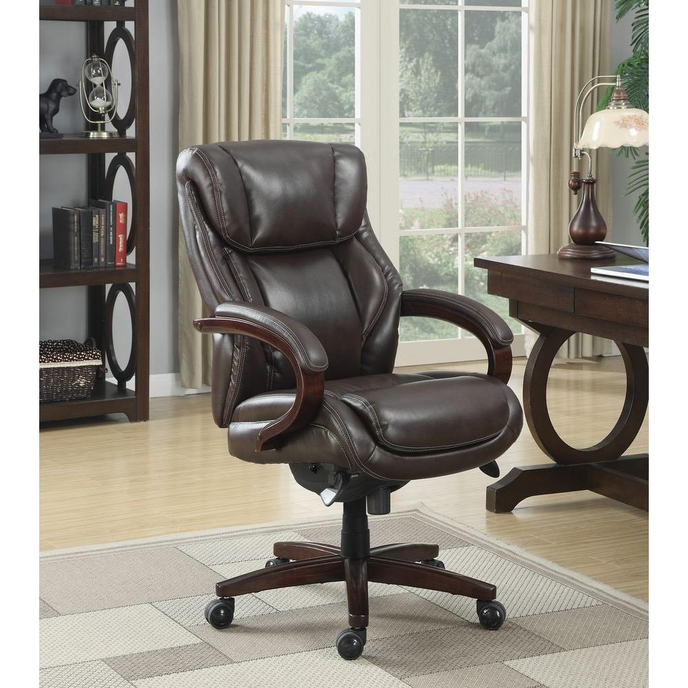 LaZ Boy Bellamy Coffee Brown Bonded Leather Executive Office Chair