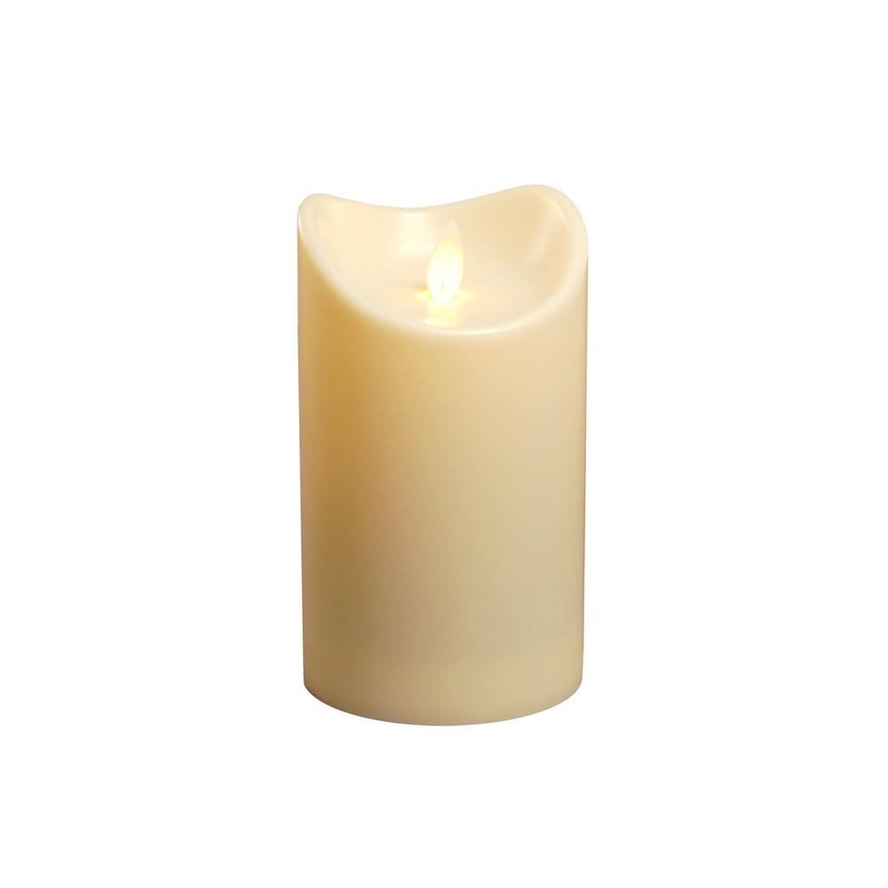 LumaCandle 5 in. H Amber LED Action Resin Candle 93101 The Home Depot