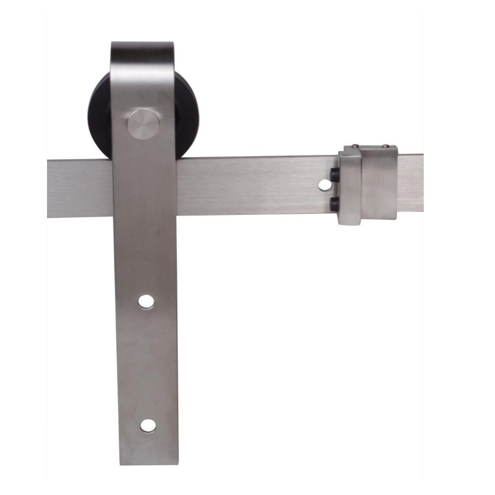 Delaney 8 Ft Satin Nickel Standard Style Rollers Barn Door