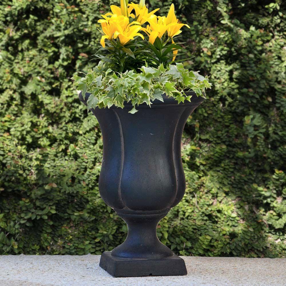 Cast Stone Urn Plant Pot Planter Vase Square Base Garden