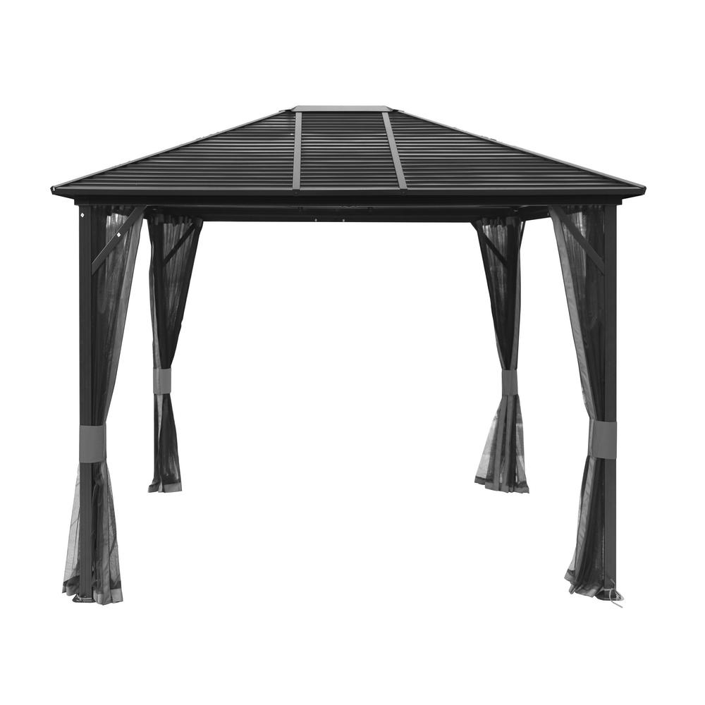 VEIKOUS 12 ft. W x 10 ft. D x 9 ft. H Galvanized Steel Outdoor Patio