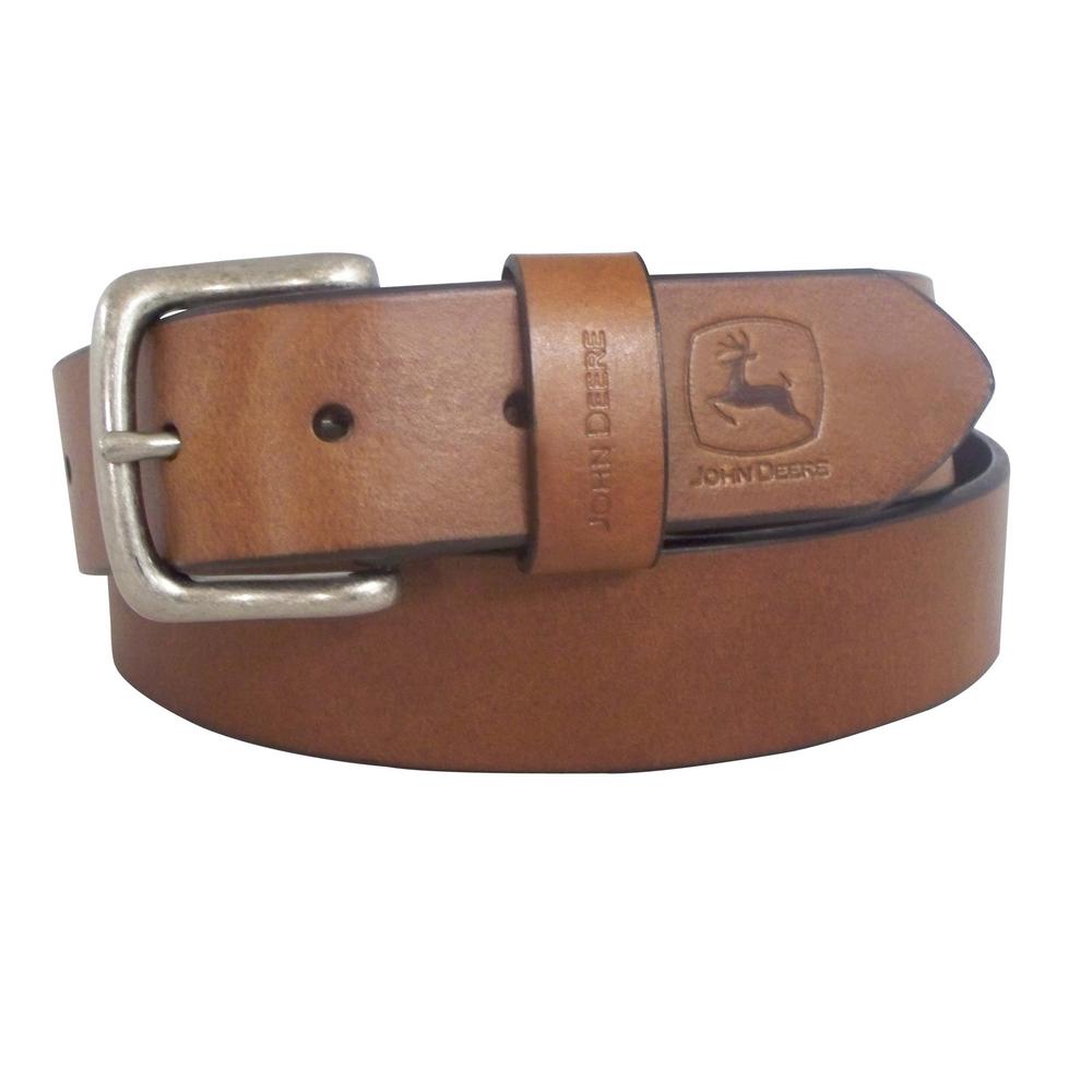 JOHN DEERE Men's Size 32 Brown Leather Bridle Belt450850020032 The