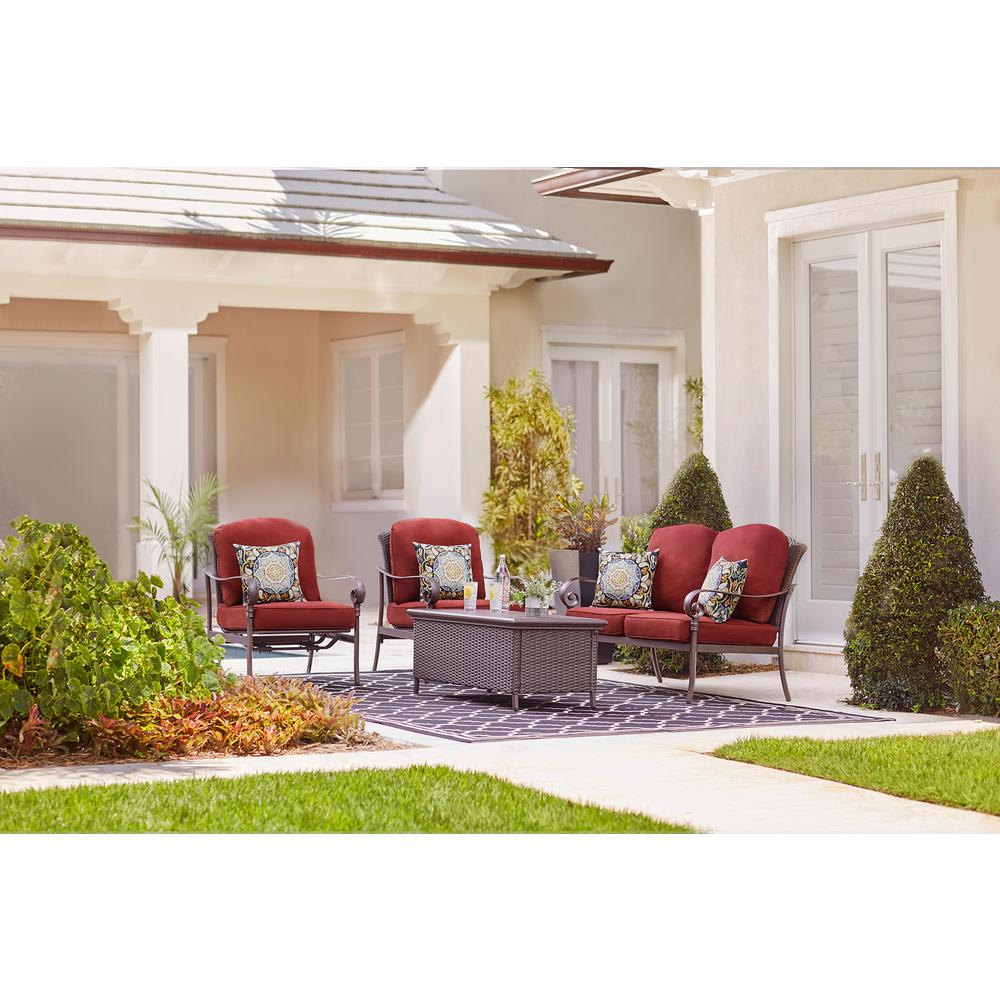 Hampton Bay Walton Springs Dark Brown 4-Piece Aluminum Patio Conversation Set... by Hampton Bay