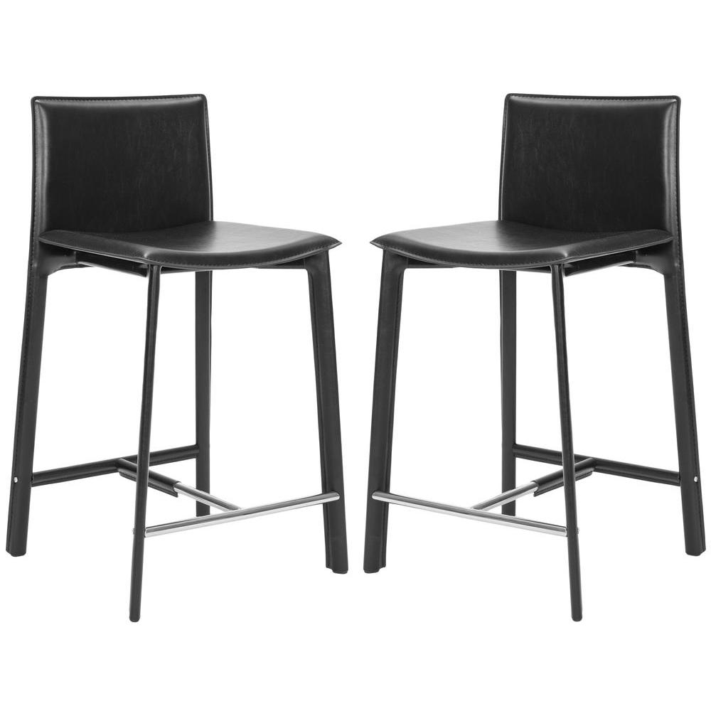Safavieh Seth 29.3 in. Black Croc Cushioned Bar StoolMCR4510E The
