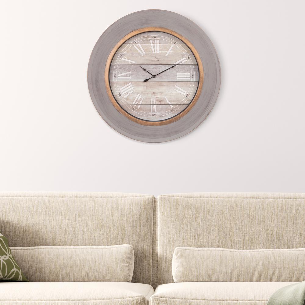 Pinnacle Distressed Modern Slope Blue Wall Clock 1805 3734 The Distressed Modern Slope Blue Wall Clock