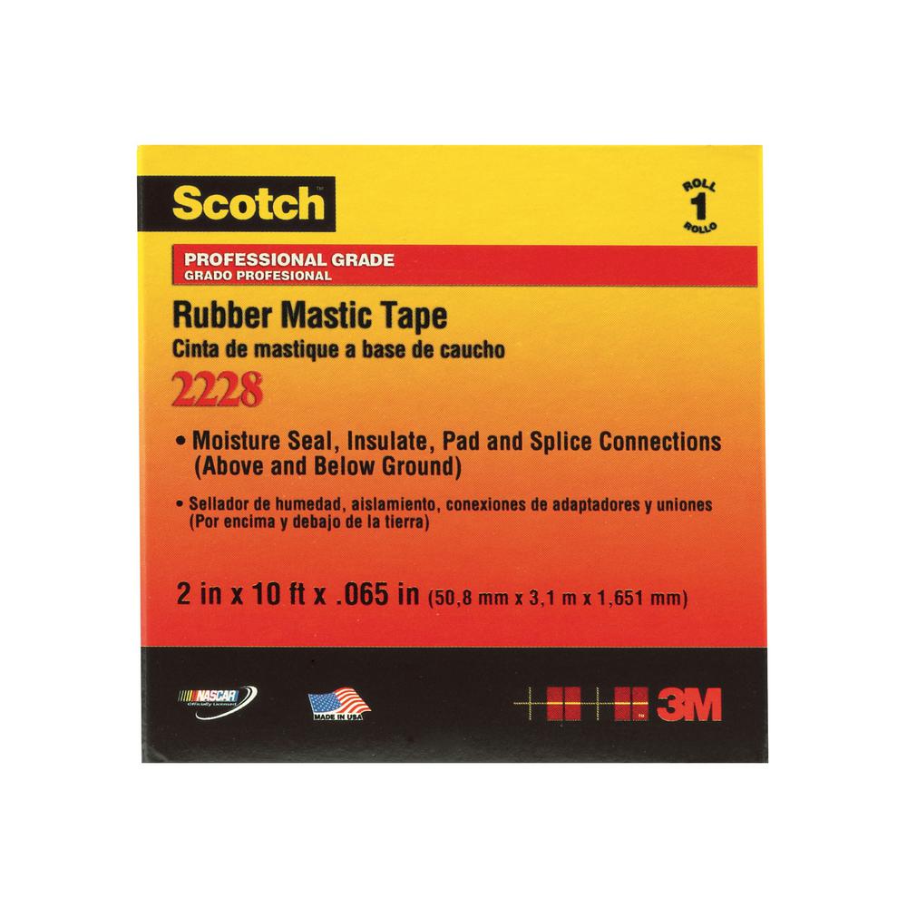 3M Scotch 1 in. x 10 ft. x 0.065 in. 2228 Rubber Mastic Electrical Tape ...