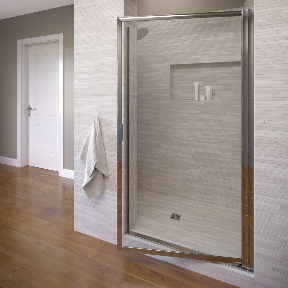 Sopora 29-1/2 in. x 67 in. Framed Pivot Shower Door in Chrome with Clear Glass