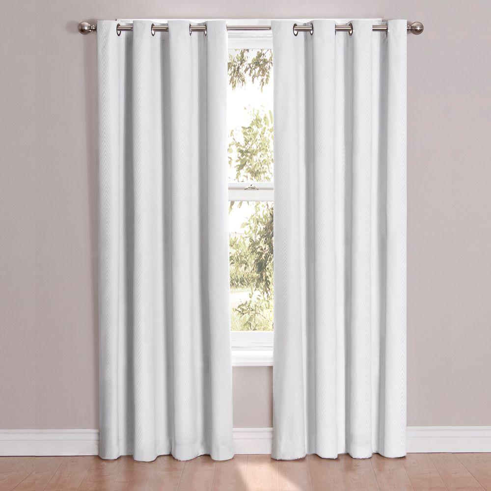 Eclipse Cassidy Blackout White Polyester Grommet Curtain ...