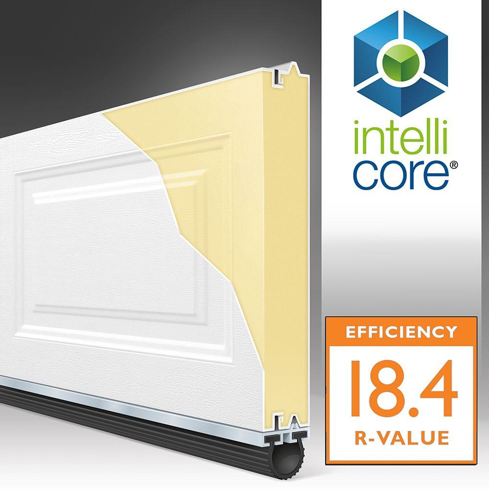 Classic Collection 16 ft. x 7 ft. 18.4 R-Value Intellicore Insulated Solid White Garage Door
