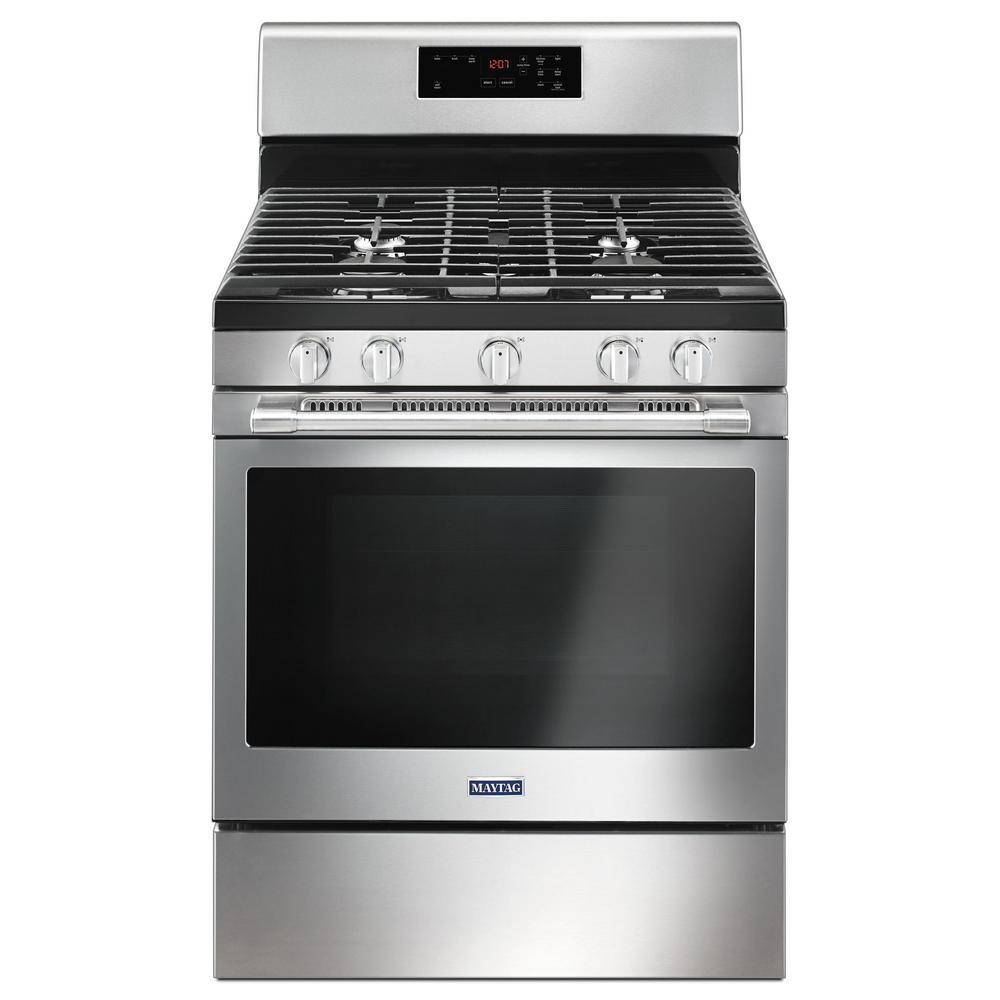 Maytag 5.0 cu. ft. Gas Range with 5th Oval Burner in Fingerprint