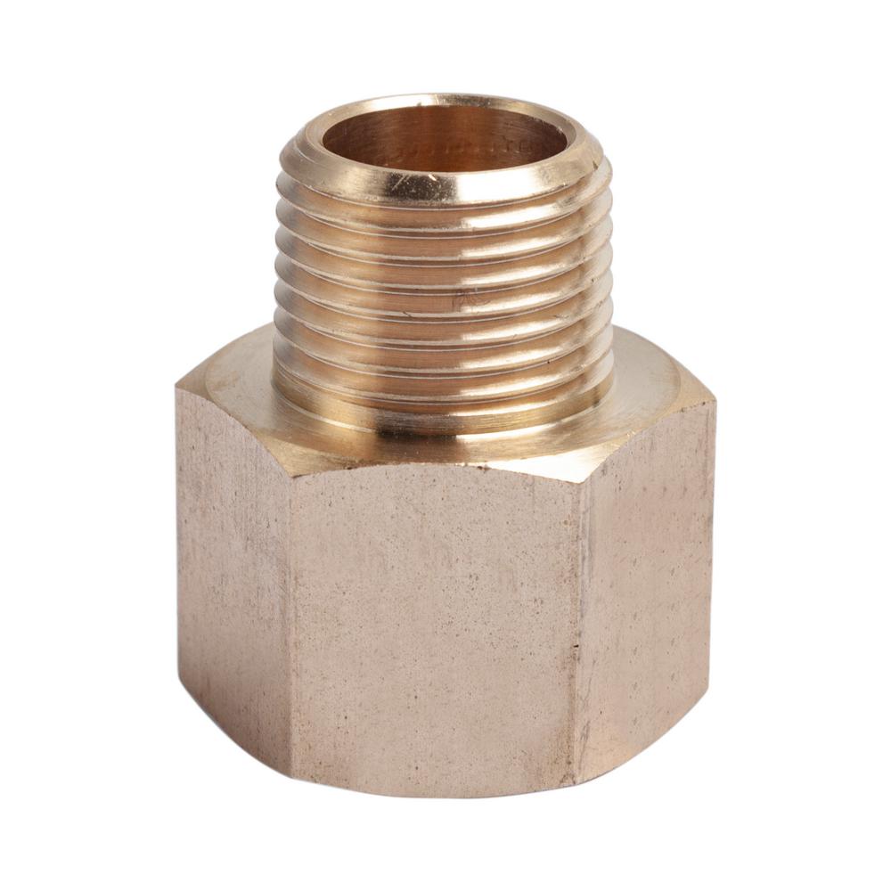 LTWFITTING 1/2 in. MIP x 1/4 in. FIP Brass Pipe Hex Bushing Fitting (20 ...