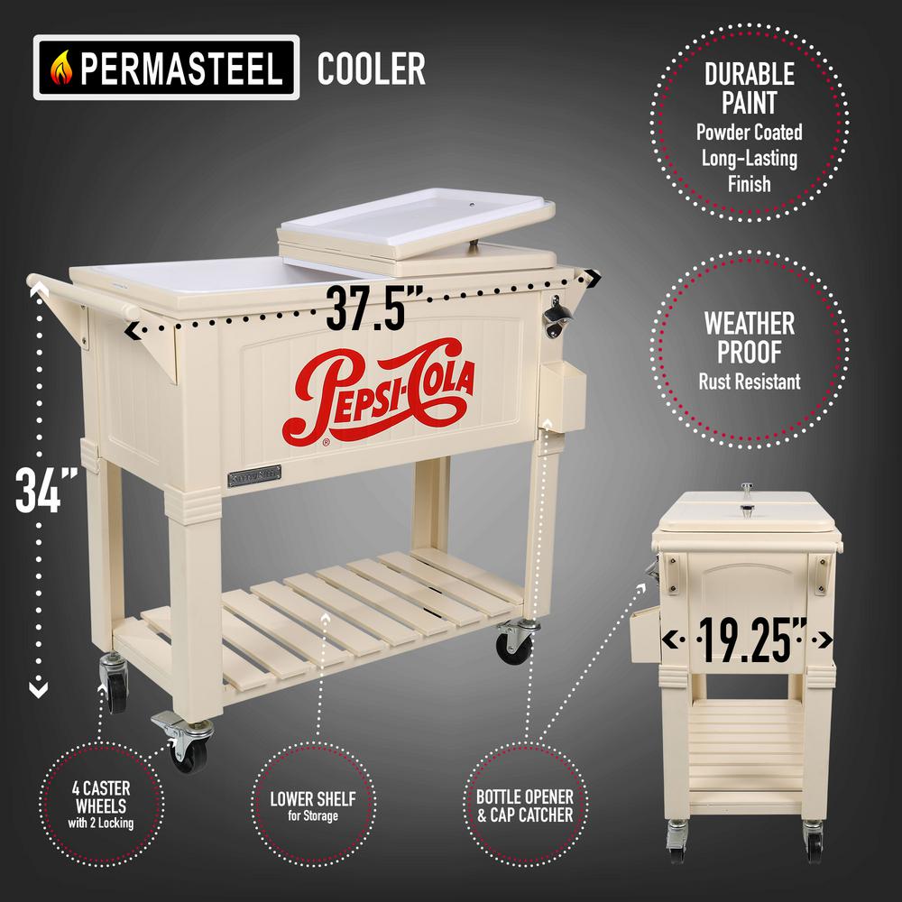 Permasteel 80 Qt Rolling Patio Cooler Furniture Style Ps 203f1 Pepsi The Home Depot - Permasteel 80 Qt Rolling Patio Cooler Cart In Blue Permasteel 80 Qt Rolling Patio Cooler Furniture Style Ps 203f1 Pepsi The Home Depot - Permasteel 80 Qt Rolling Patio Cooler Cart In Blue