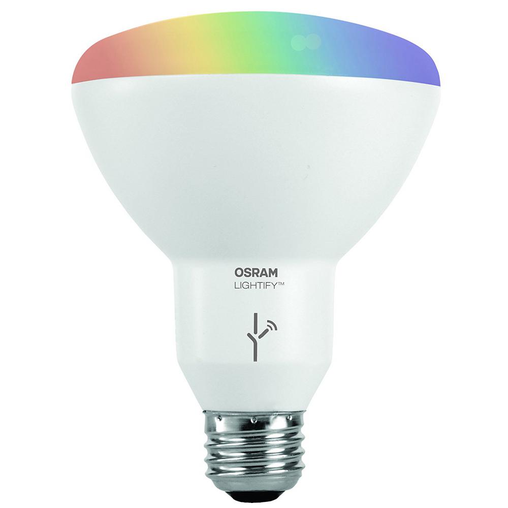 Sylvania 65W Equivalent MultiColor and Adjustable White BR30 SMART LED Light Bulb73739  The 