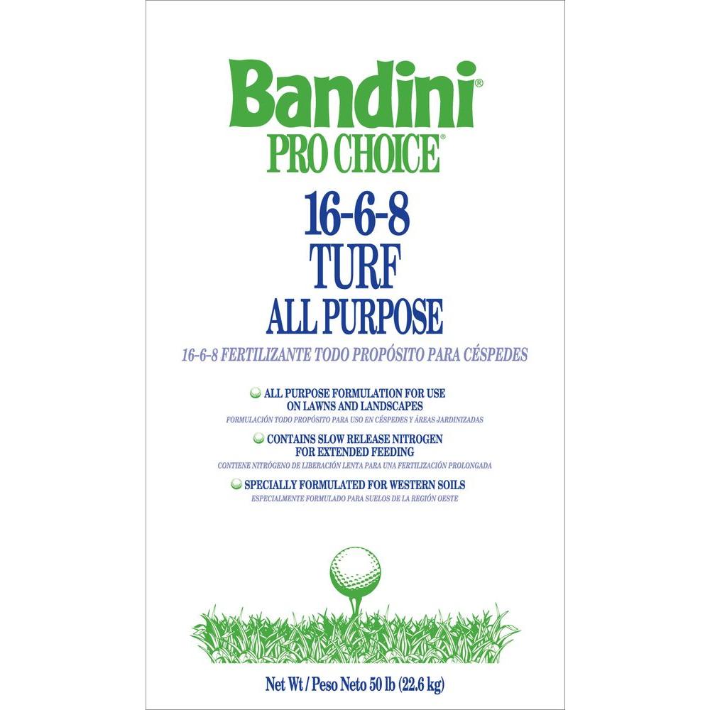 Bandini 50 Lb 7 500 Sq Ft Bandini Pro Choice 16 6 8 Turf All Purpose Lawn Fertilizer 930 The Home Depot