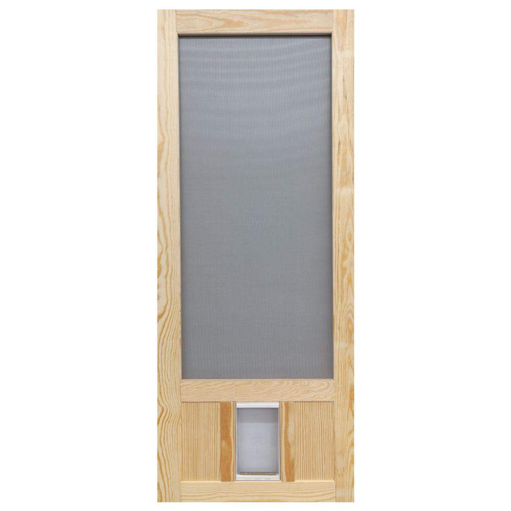 36 X 80 Light Brown Wood Screen Doors Exterior Doors The