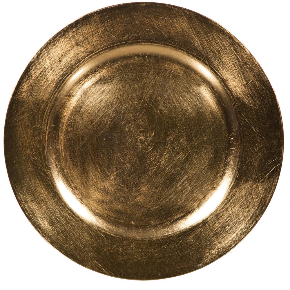 HOME ESSENTIALS AND BEYOND Home Essentials & Beyond 13 in. 4-Piece Classic Gold Plate Charger Set, Metallics