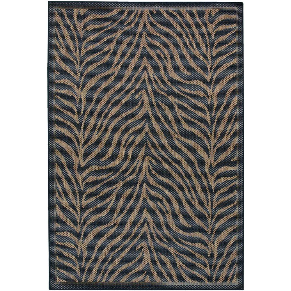 7 X 10 Animal Print Outdoor Rugs The Home Depot Recife Zebra Black Cocoa 8 Ft X 11 Indoor Outdoor Area