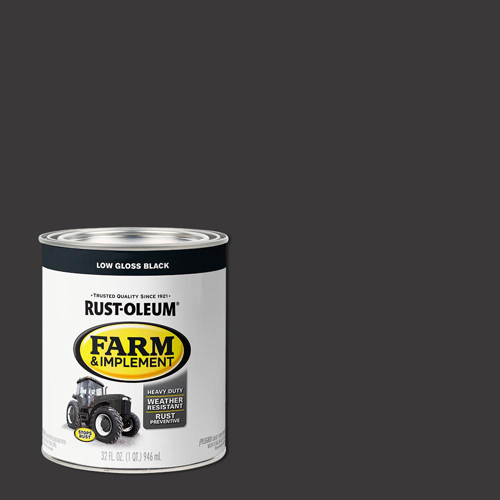 Rust-Oleum 1 qt. Farm Equipment Low Gloss Black Enamel Paint (2-Pack ...