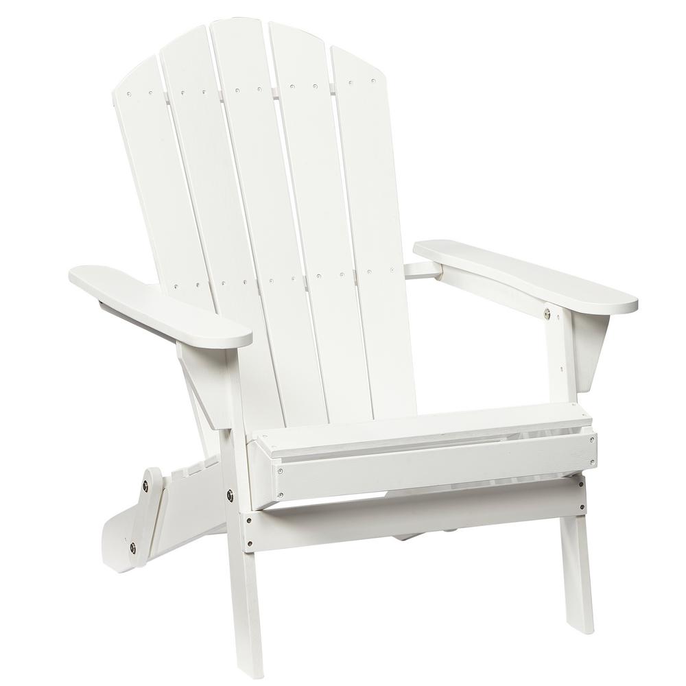 Hampton Bay Lattice White Wood Adirondack Folding Chair-2.1.1088 - The