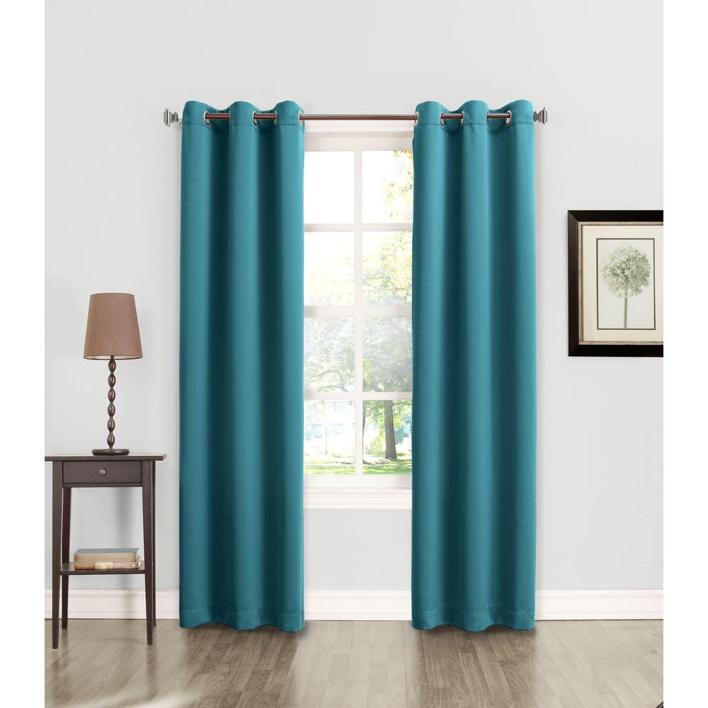Sun Zero Semi Opaque Tovi Marine Room Darkening Curtain Panel 40