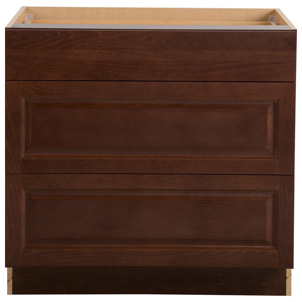 Hampton Bay Benton Assembled 36x34 5x24 6 In Base Cabinet With 3