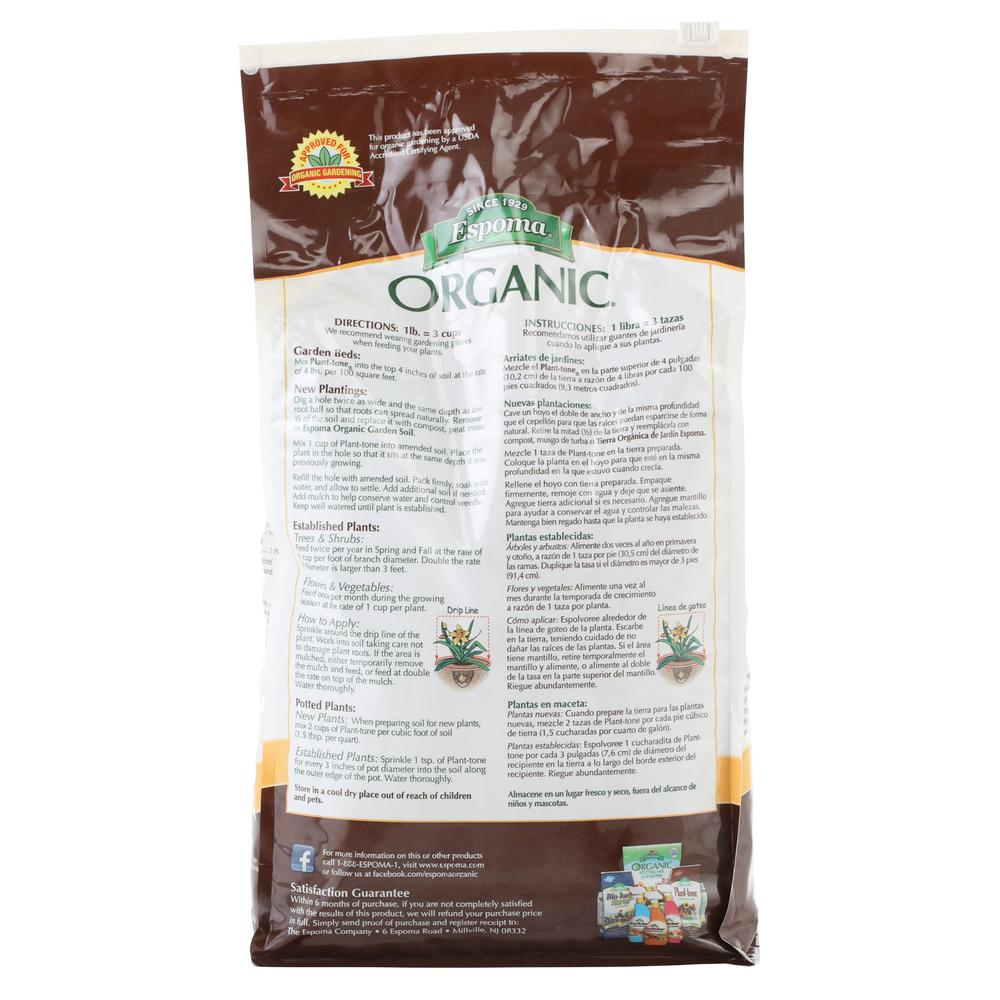 Espoma 8 Lb Organic All Purpose Plant Tone Fertilizer The Home Depot