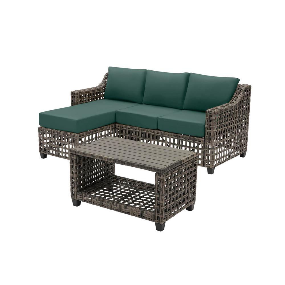 Hampton Bay Briar Ridge 3 Piece Brown Wicker Outdoor Patio