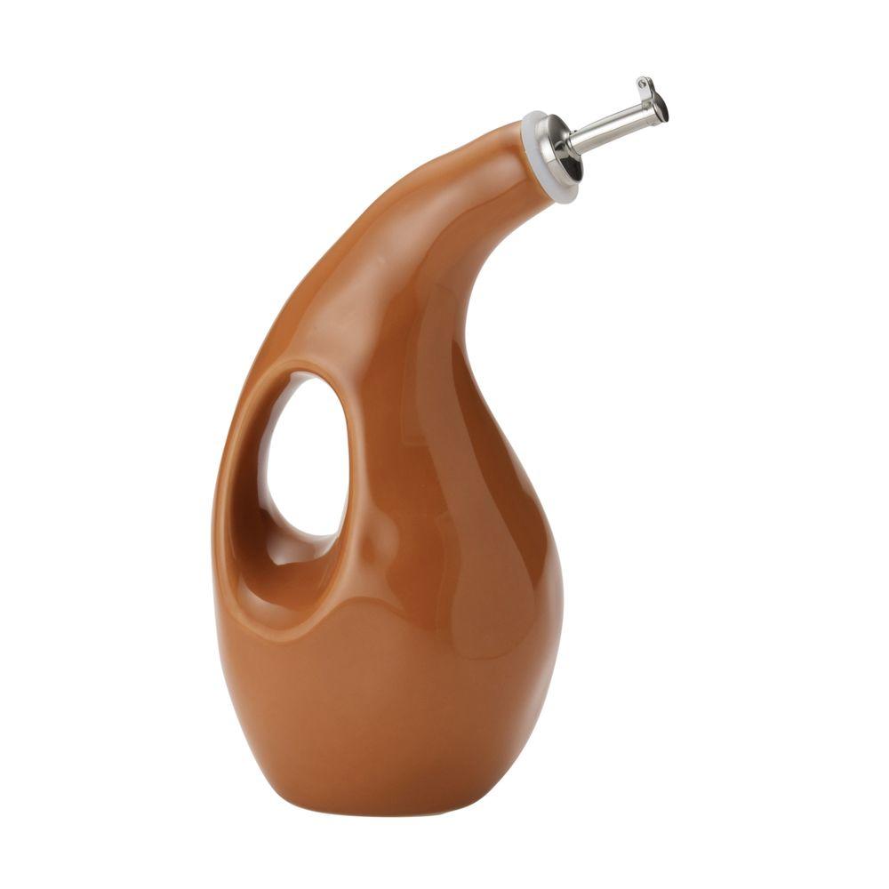 Rachael Ray Cucina Stoneware Pumpkin Orange Oil & Vinegar Dispensing Bottle