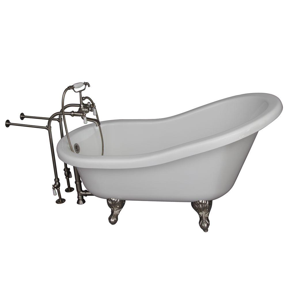 Barclay Products 5 ft. Acrylic Ball and Claw Feet Slipper Tub in White
