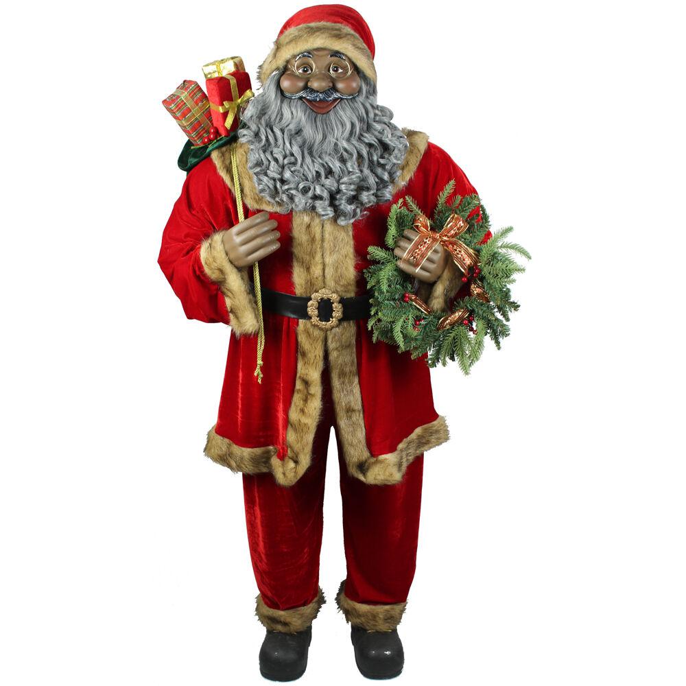 Fraser Hill Farm 5 ft. Christmas African American Santa