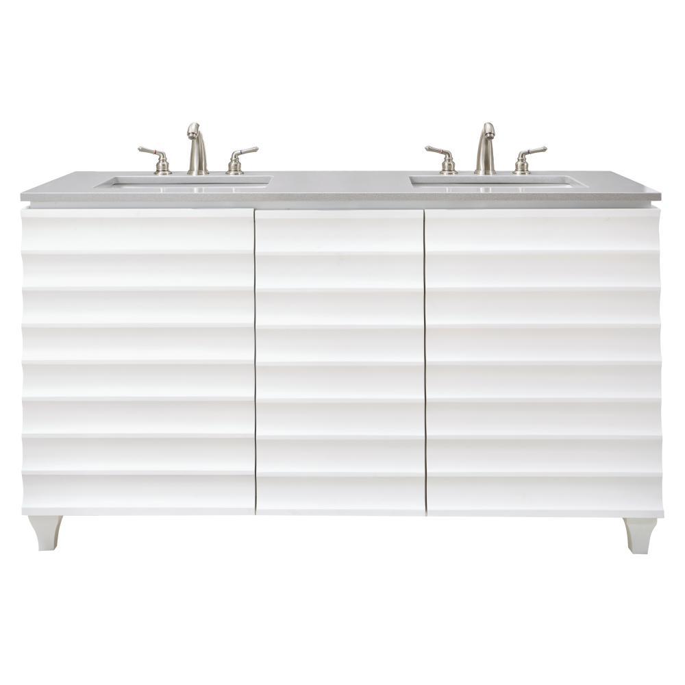 59 61 In Clearance Vanities With Tops Bathroom The W Double Vanity In White With Engineered Stone Top Grey