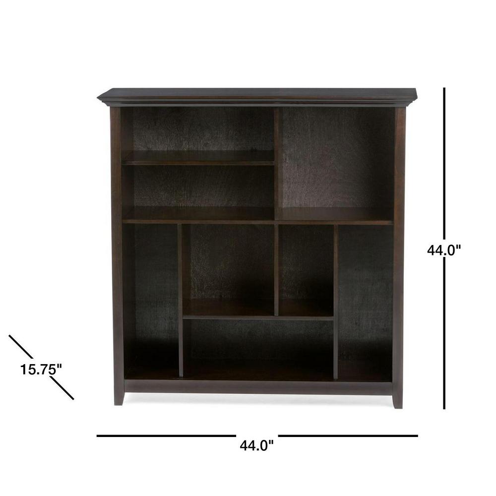 Simpli Home Amherst Solid Wood 44 In X 44 In Transitional Multi Cube Bookcase And Storage Unit In Dark Brown Int Axcamh Ccub Dab The Home Depot