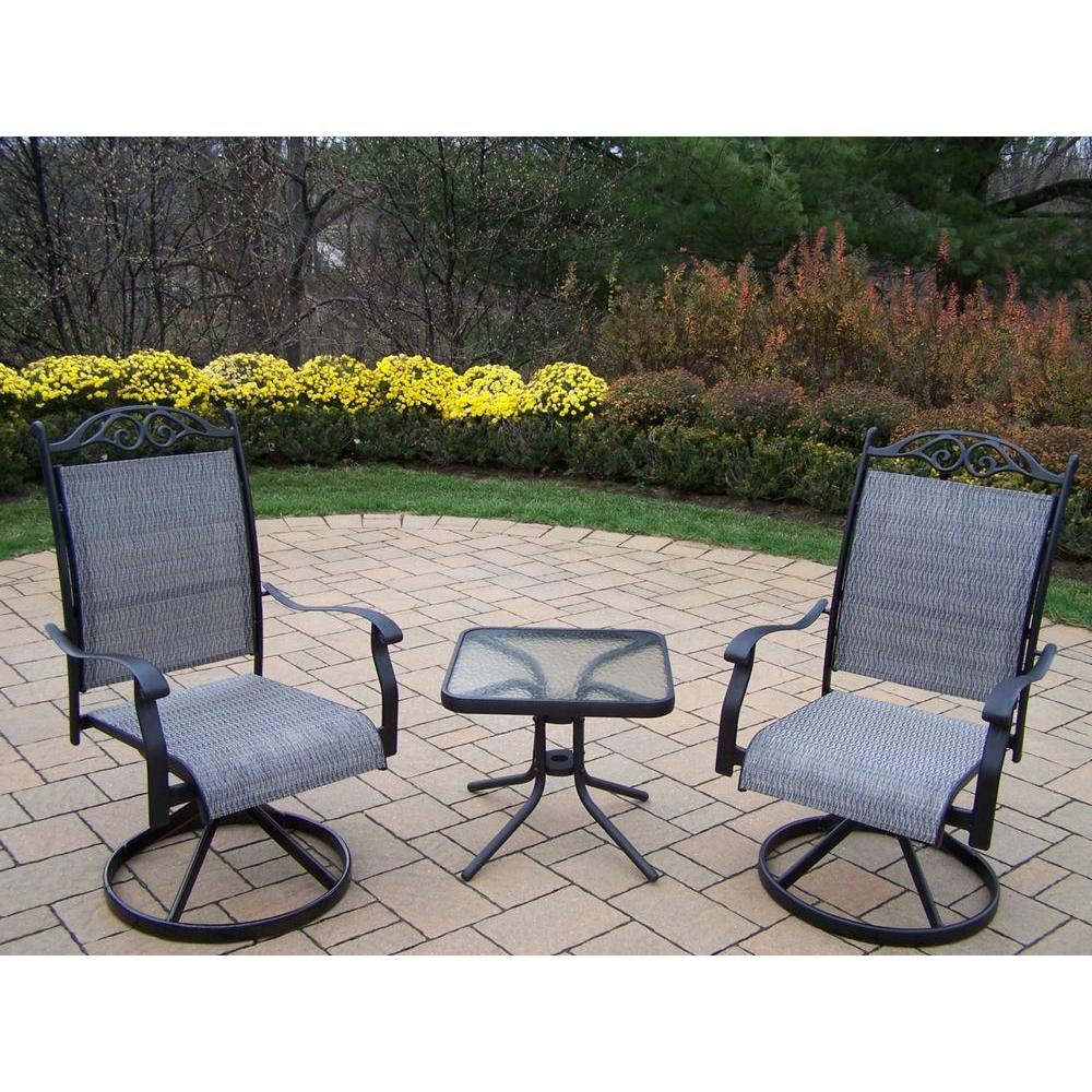 Oakland Living Cascade 3-Piece Black Patio Bistro Set ... Oakland Living Cascade 3-Piece Black Patio Bistro Set ... on Oakland Living Bistro Set id=72561