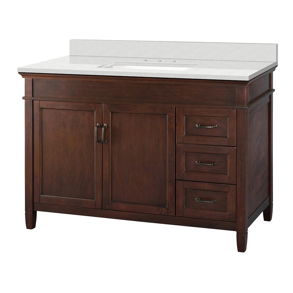 Foremost Ashburn 49 in. W x 22 in. D Vanity in Mahogany with Engineered Marble Vanity