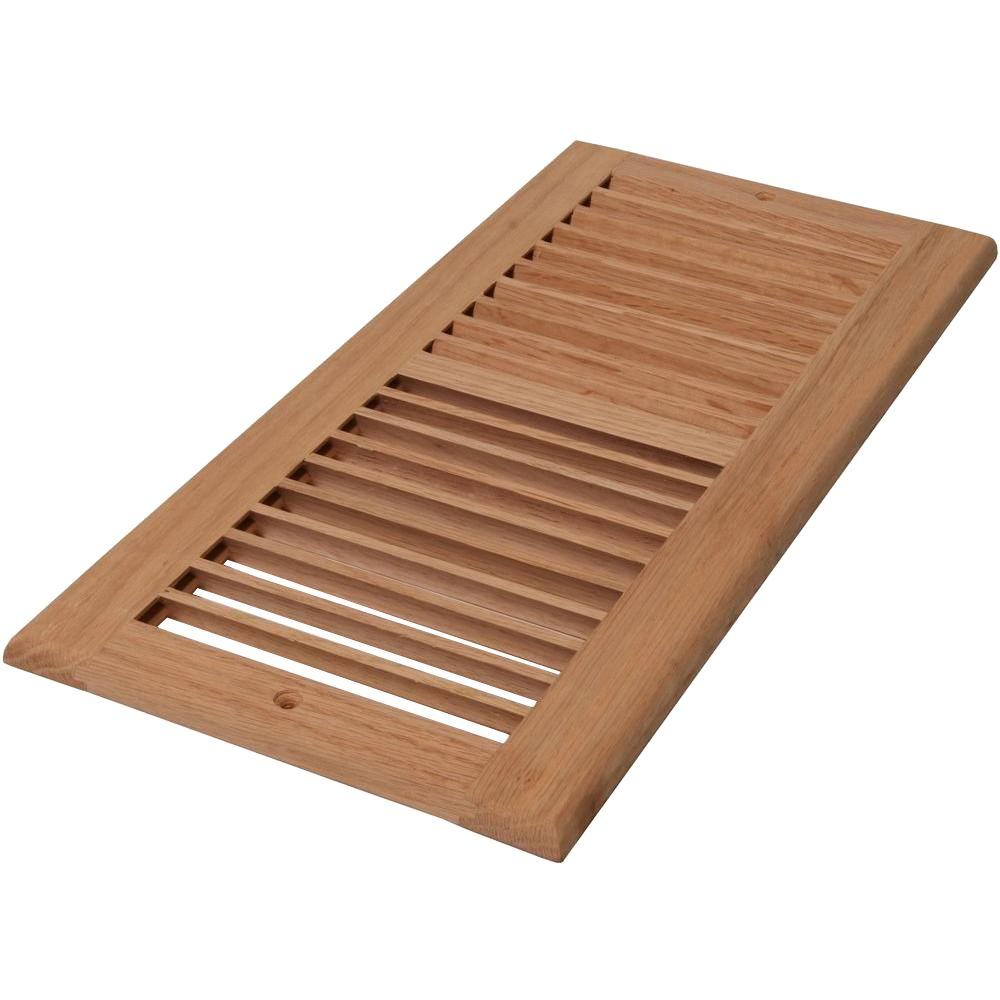Decor Grates 6 in. x 10 in. Unfinished Oak Louvered Cold Air Return