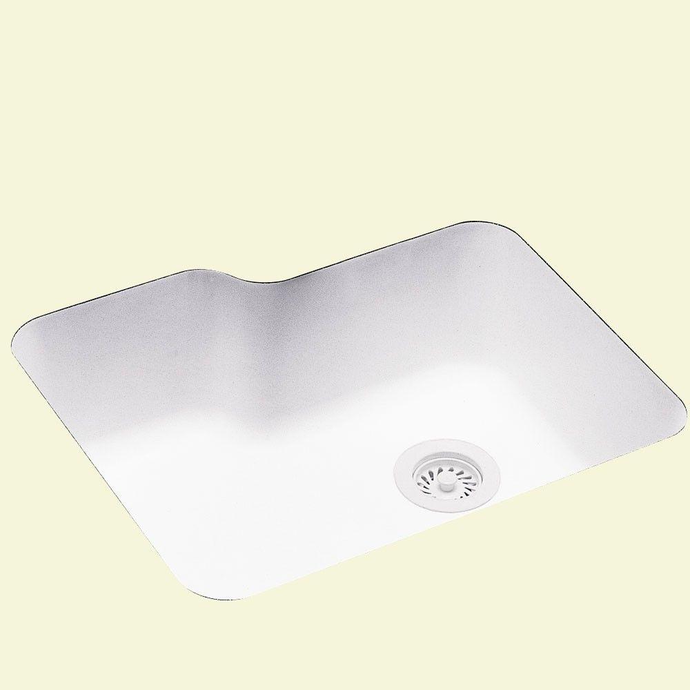 Swanstone Kitchen Sinks The Home Depot 0 Hole Single Bowl Kitchen Sink In White