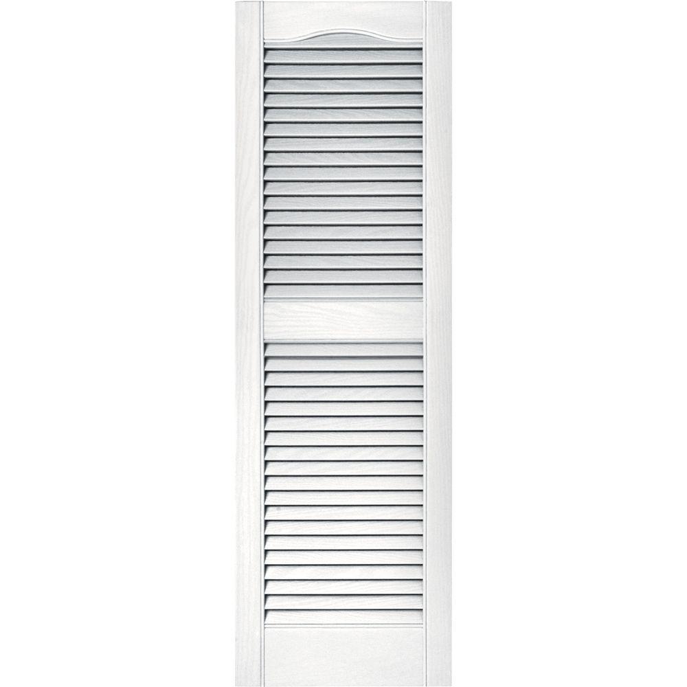 Builders Edge 14.5W in. Louvered Vinyl Shutters