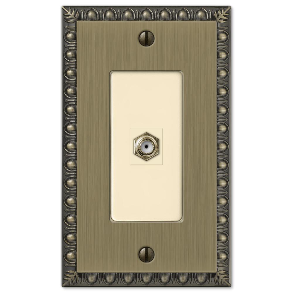 AMERELLE Renaissance 1 Gang Coax Metal Wall Plate Brushed Brass